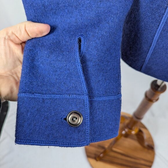 Icelandic Design Blue Wool Cardigan Jacket Shacket Button Up Womens Sz M/L - Picture 4 of 7